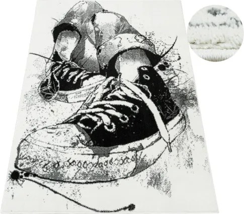 Koberec Lima 9365A biely / čierny