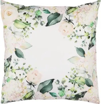 Dekoračná obliečka na vankúš Biele ruže a hortenzie, 45x45 cm%