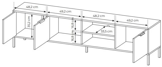 TV stolík/skrinka Lyran 3D (antracit + zlatá). Vlastná spoľahlivá doprava až k Vám domov. 1071358