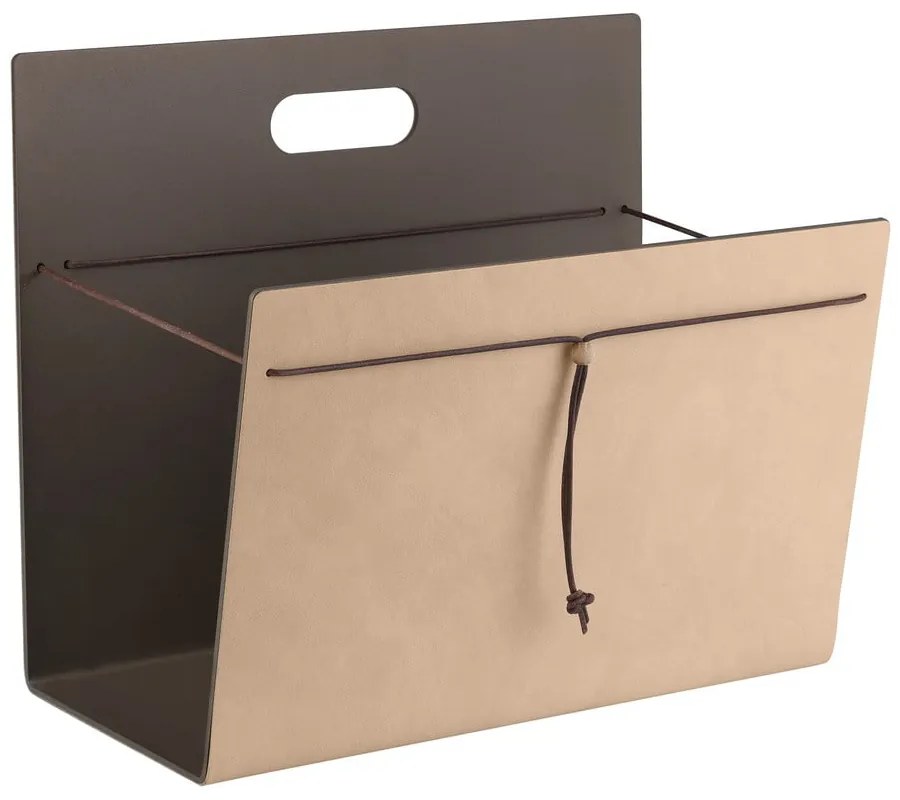 Kovový/z eko kože stojan na časopisy Nupo L – LIND DNA