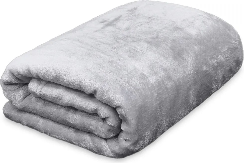 Flanelová deka Viktória 140x200 cm, strieborná
