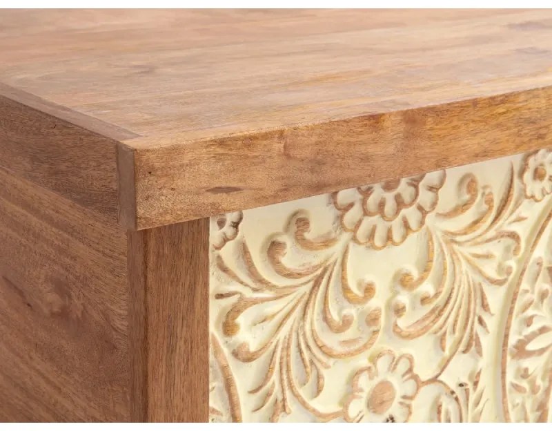 furniture-nabytek.cz - Masívna truhlica Delhi z mangového dreva, hnedá – 88×88×44 cm