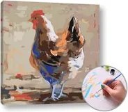 Maľovanie podľa čísel SLIEPKA NA DVORE –  nízka náročnosť