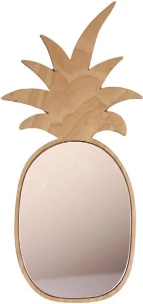 Zrkadlo ananás do detskej izby – dekoratívne akrylové zrkadlo z dreva 23x48 cm