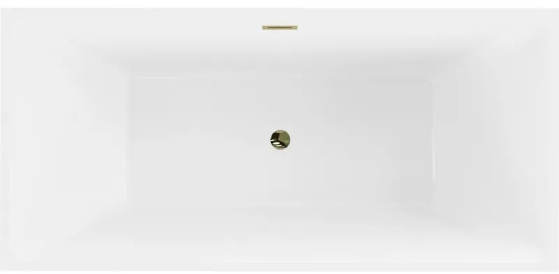Mexen Nita, voľne stojaca vaňa 170 x 80 cm, biela, zlatý lesklý prepad, 52091708000-50