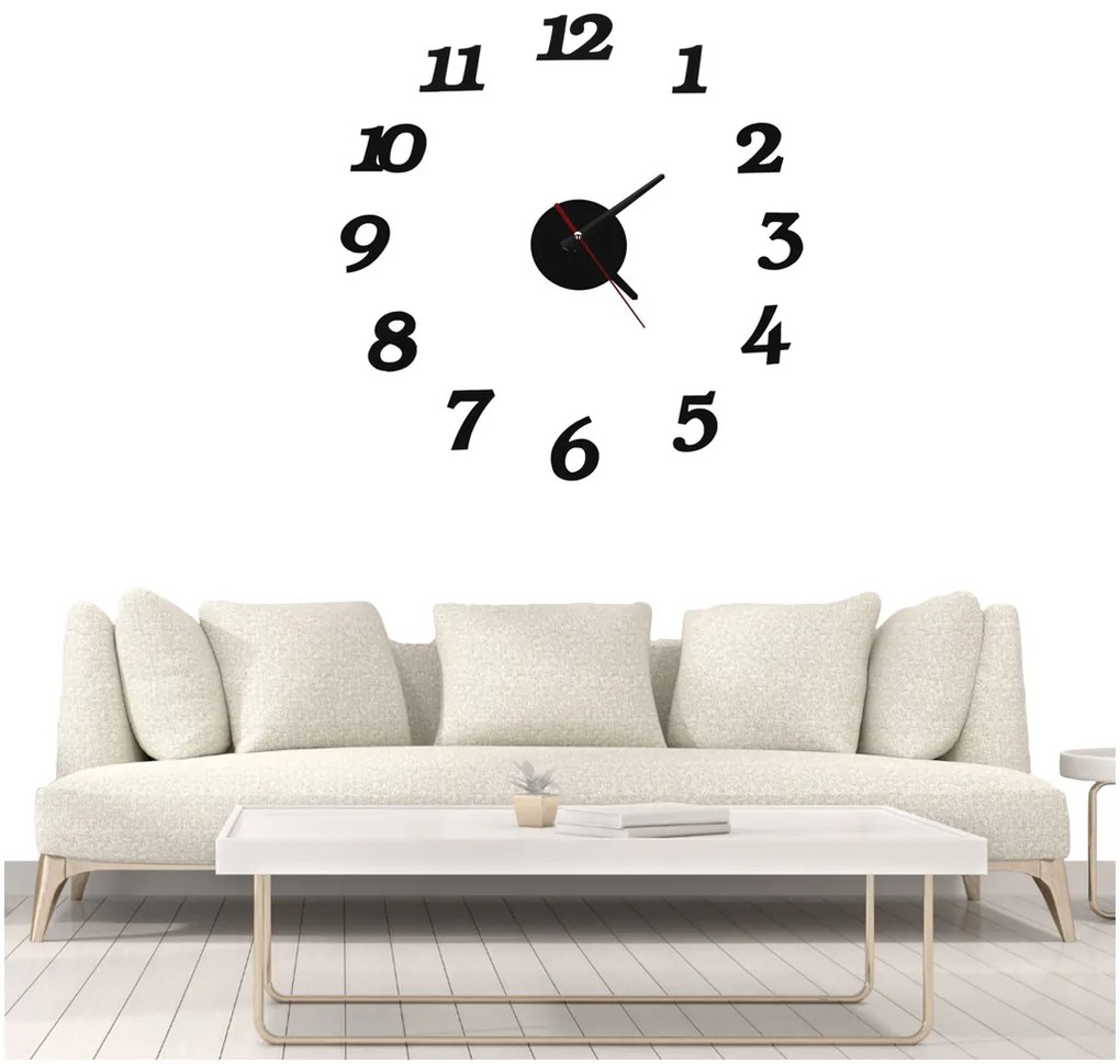 KIK Nástěnné hodiny černé 12 hodin