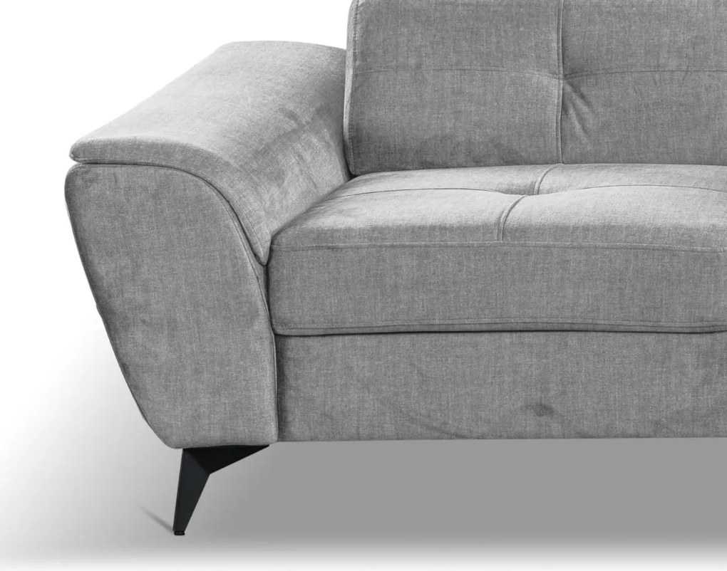 Rohová sedacia súprava Sergio, svetlo šedá látka, pravý roh