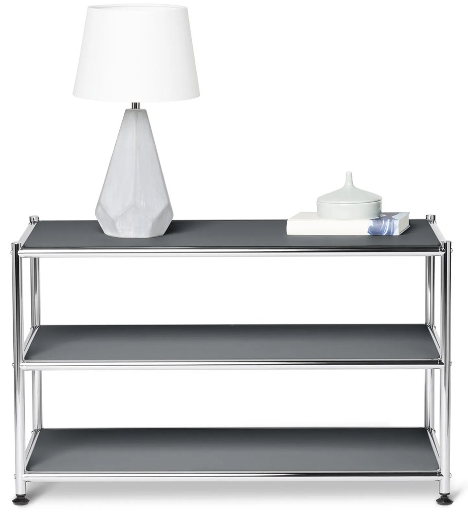 Kovový konferenčný stolík »CN3«, otvorený, sivý