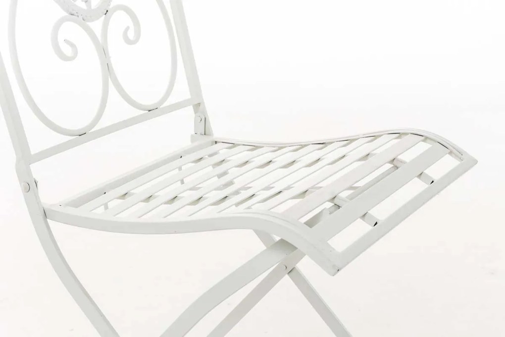 Súprava kovových stoličiek a stola Aldeano (SET 2+1) - Biela