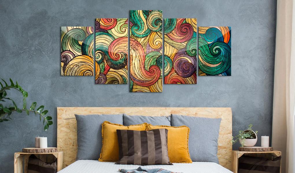 Artgeist Obraz - Colourful Waves Veľkosť: 225x112.5, Verzia: Premium Print
