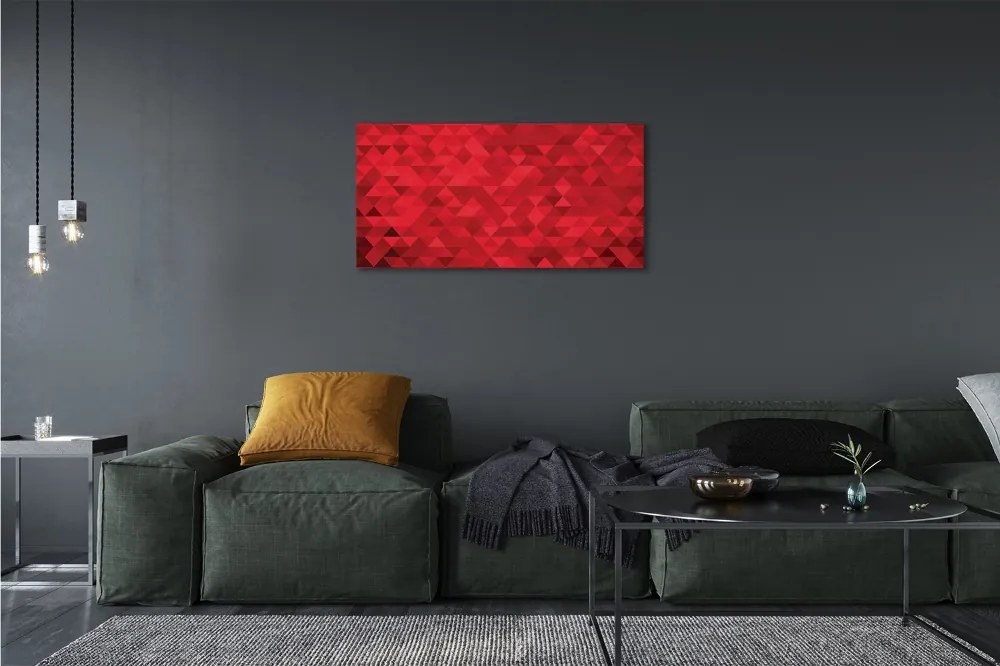 Obraz canvas Červené vzor trojuholníky 125x50 cm