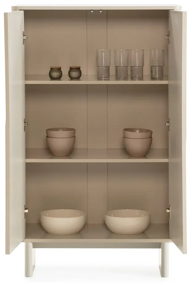 Krémovobiela skrinka 80x130x40 cm Solei – MOME