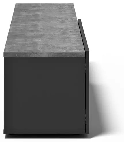 Čierny TV stolík v dekore betónu 180x38 cm Verone – TemaHome