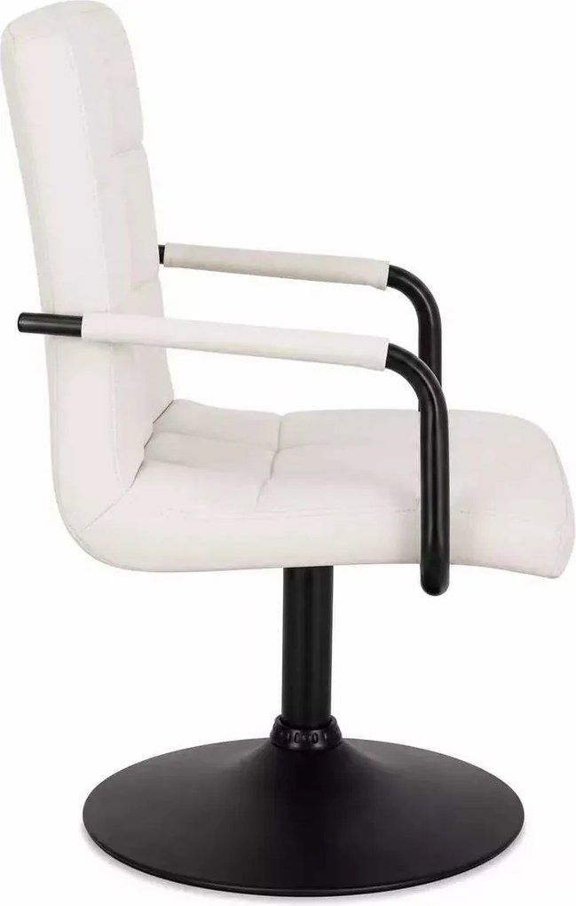 LuxuryForm DESIGN Otočná stolička VERONA BLACK na čiernom tanieri - biela