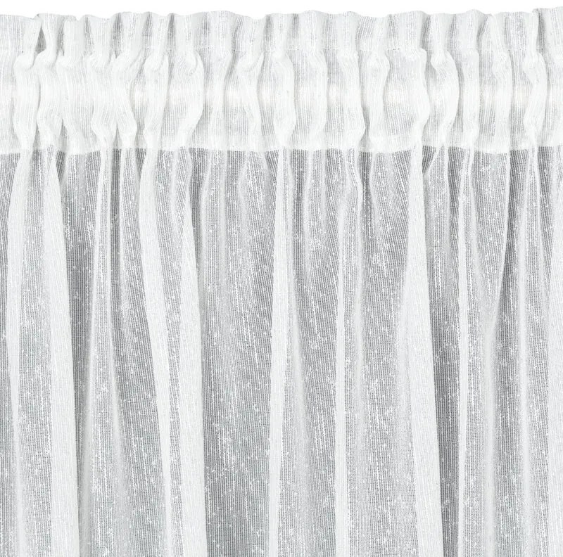 Biela záclona so striebornou niťou KELLY 140 x 270 cm
