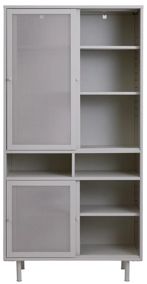 Sivá kovová skrinka s posuvnými dverami 90x180x40 cm Veep – Unique Furniture