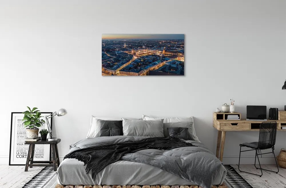 Obraz na plátne Krakov nočné panorama 140x70 cm