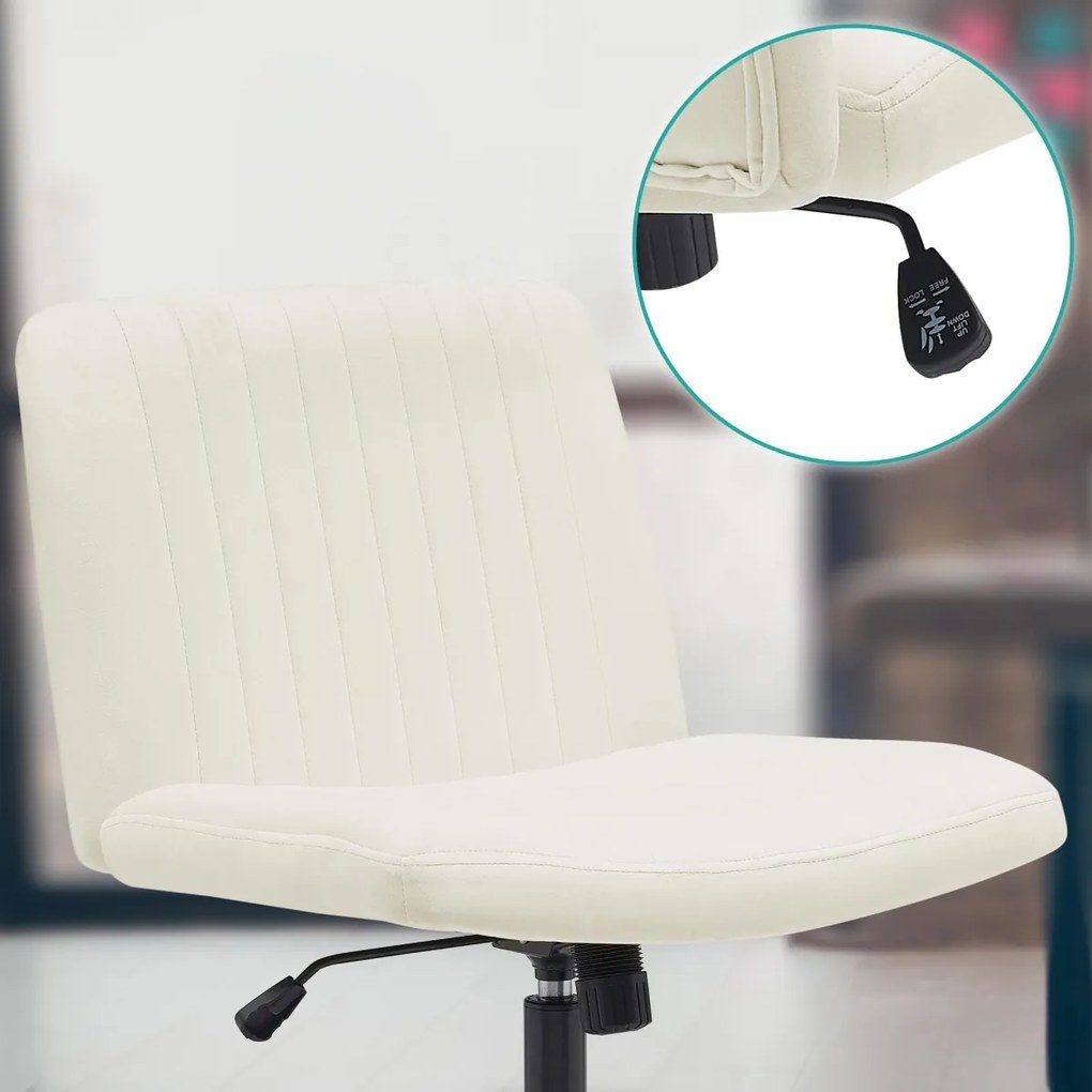 Design-Shop Kancelárska stolička Kingman zamat - Krémová