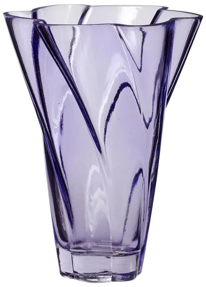 Fialová sklenená ručne vyrobená váza (výška 18 cm) Bloom – Hübsch