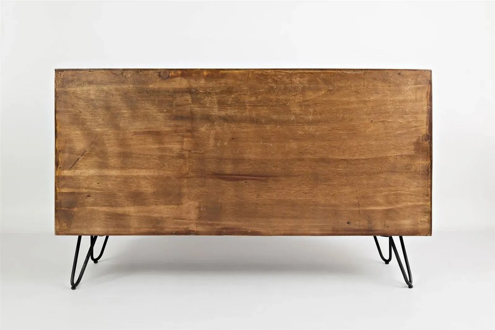 Komoda Avola 137 cm z masívu čierna/orech