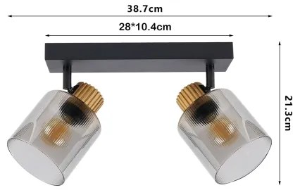 Brilagi - Bodové svietidlo HYGGE 3xE14/15W/230V čierna/dymová