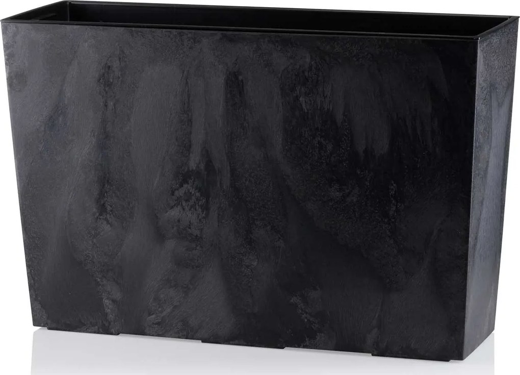 PLASTOVÝ KVETINÁČ BLOOM 36X56 CM IMITÁCIA BETÓNU ČIERNA