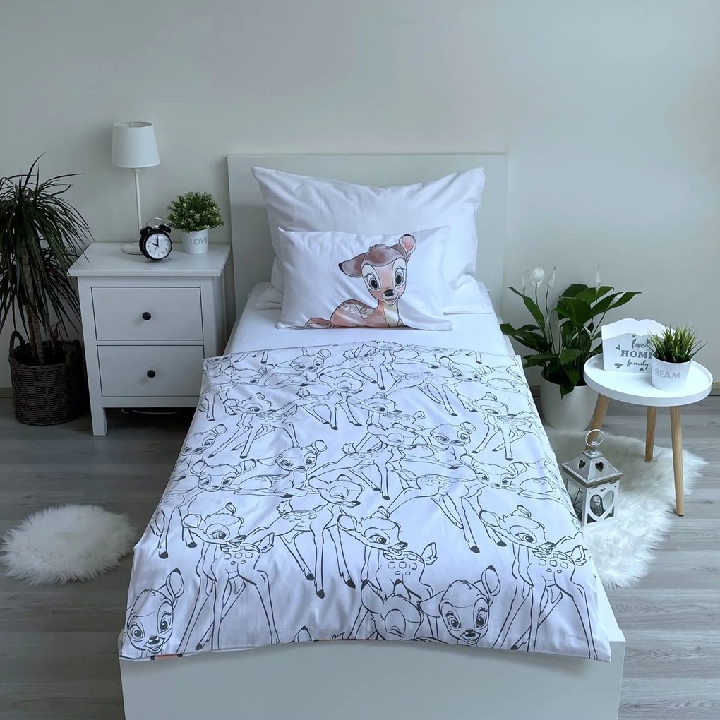 Jerry Fabrics Obliečky do postieľky 100x135 + 40x60 cm - Bambi Stripe