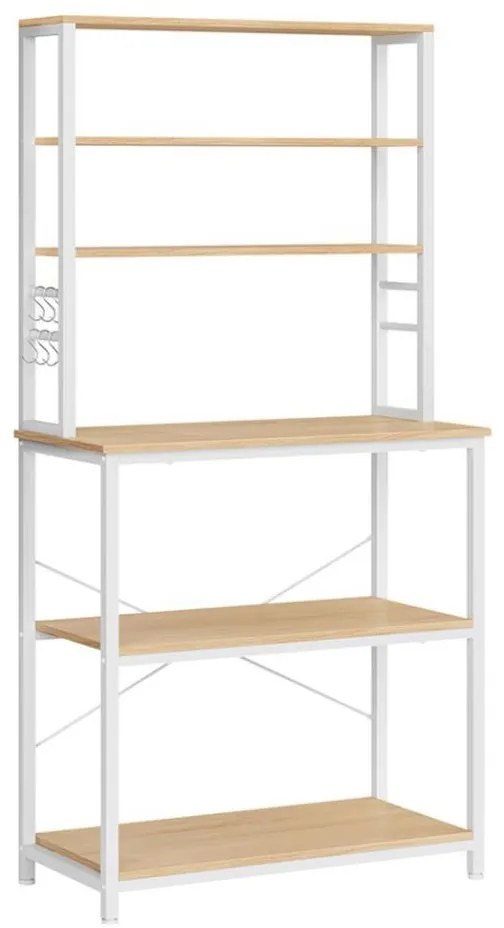 Kuchynský policový regál MARGE hnedá/biela