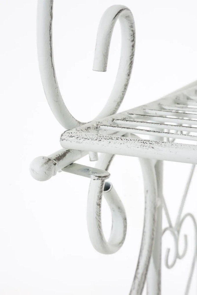 Kovová polica regál Anja - Biela antik