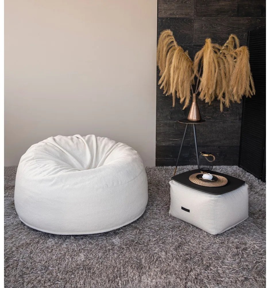 Svetlosivý sedací vak z textílie buklé Om 110 – SLOWDOWN