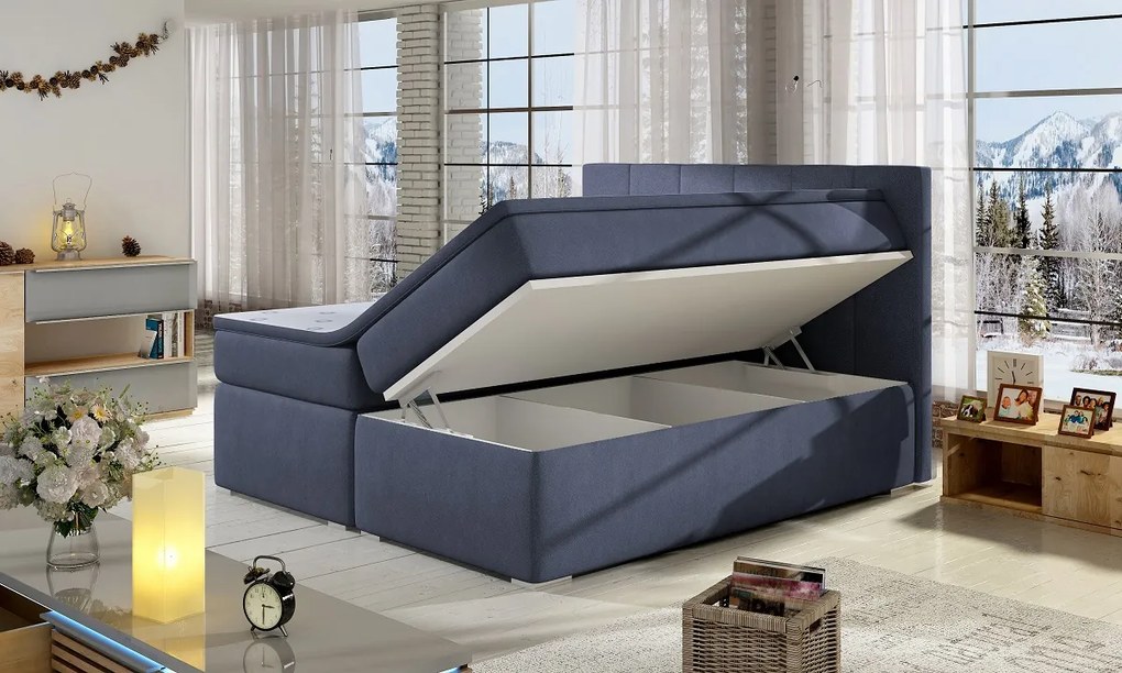Moderná box spring posteľ Brano 180x200, čierna