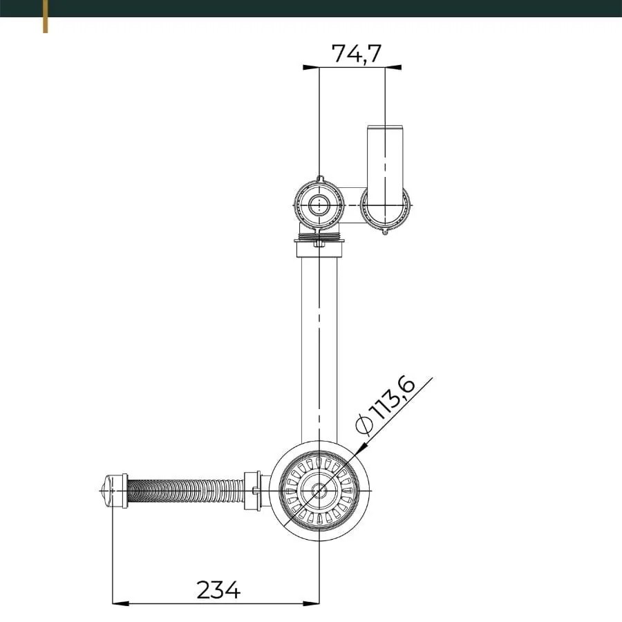 Sink Quality Titanite, kuchynský granitový drez 680x495x215 mm + zlatý sifón, čierna škvrnitá-Brocade, SKQ-TIT.B.1KKO.XG