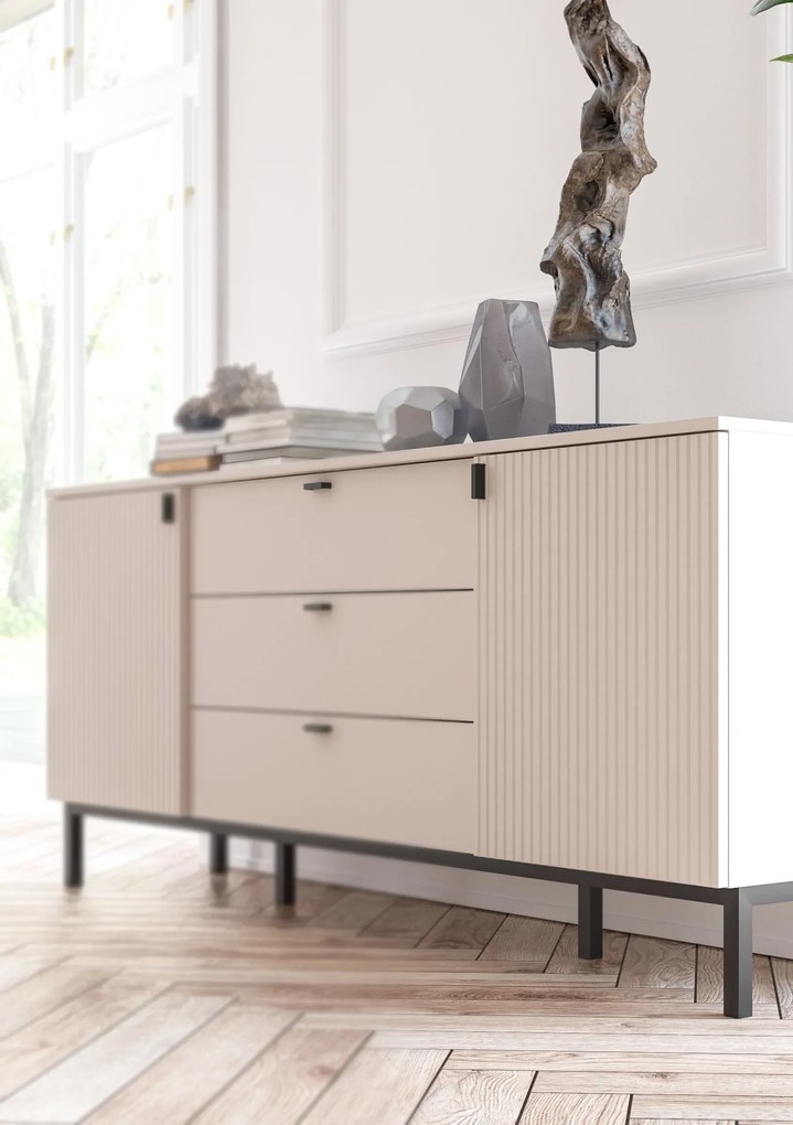 Komoda Korfu 03 167 cm kašmír/černý