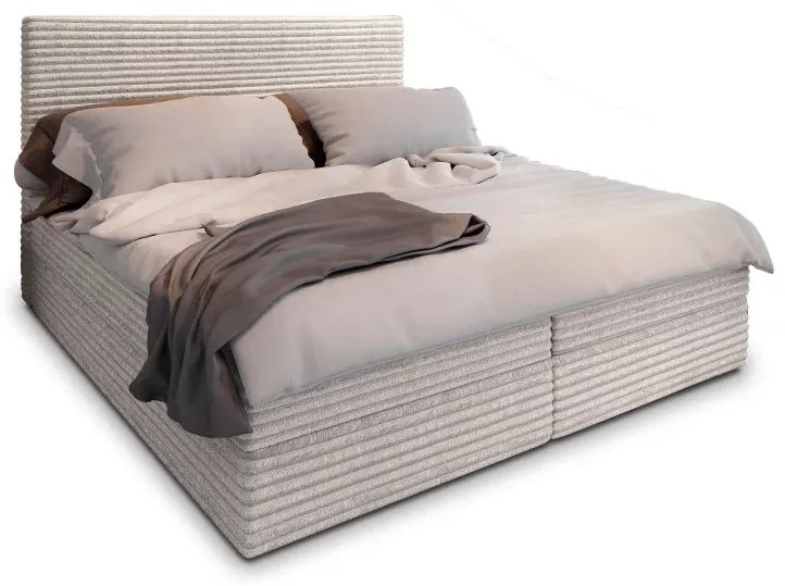 Čalúnená posteľ boxspring ISPIRA 140x200 cm krémová Matrac: Matrac Bonell pružinový