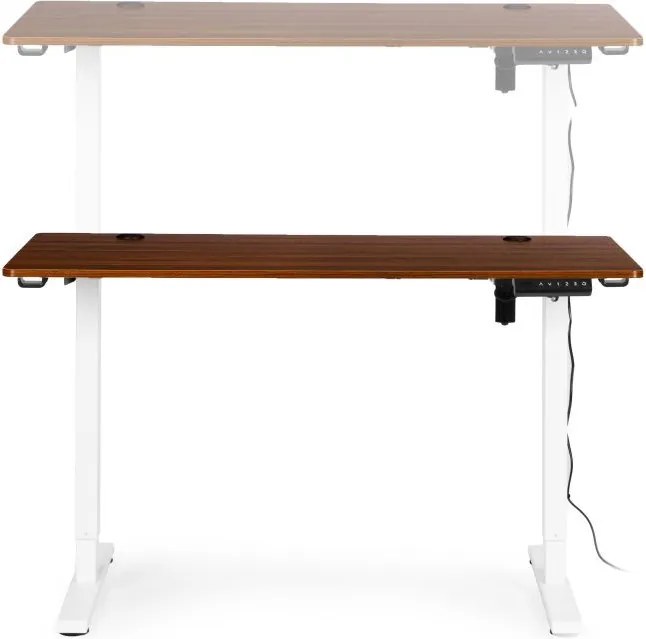 Elektrický nastaviteľný stôl 120 x 60 cm, nastaviteľná výška 72-117 cm, biely