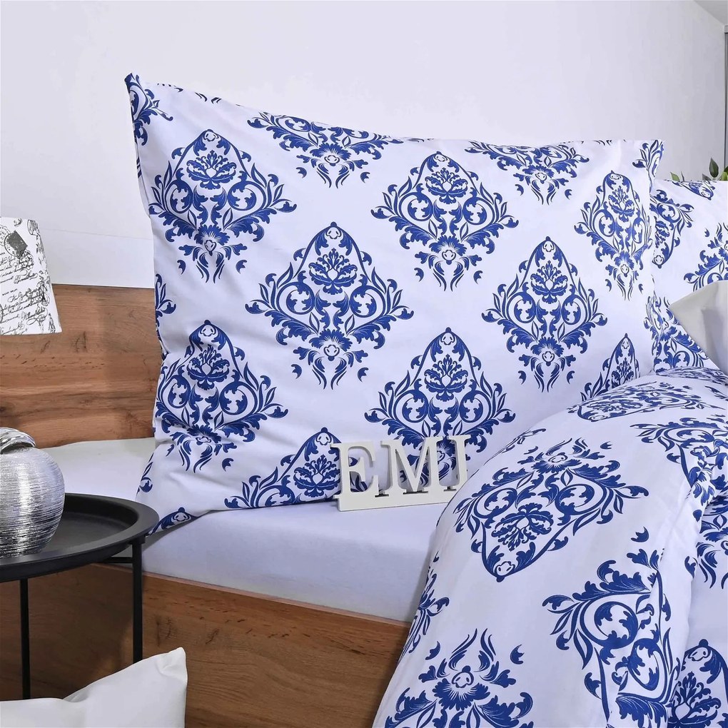 Obliečky bavlnené Atény modré EMI: Francúzsky set1 200x220 + 2x (70x90)