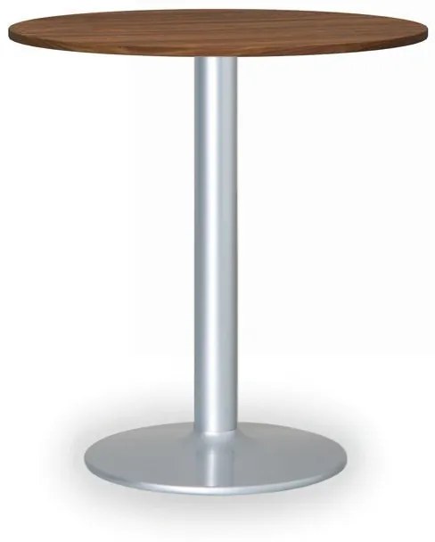 Konferenčný stolík FILIP II, priemer 800 mm, sivá podnož, doska orech