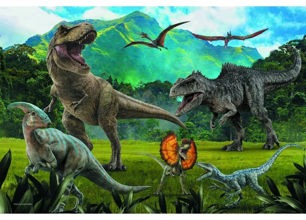 Puzzle Jurský Park, 100 dielikov, 41x27,5 cm v krabici 29x19x4 cm