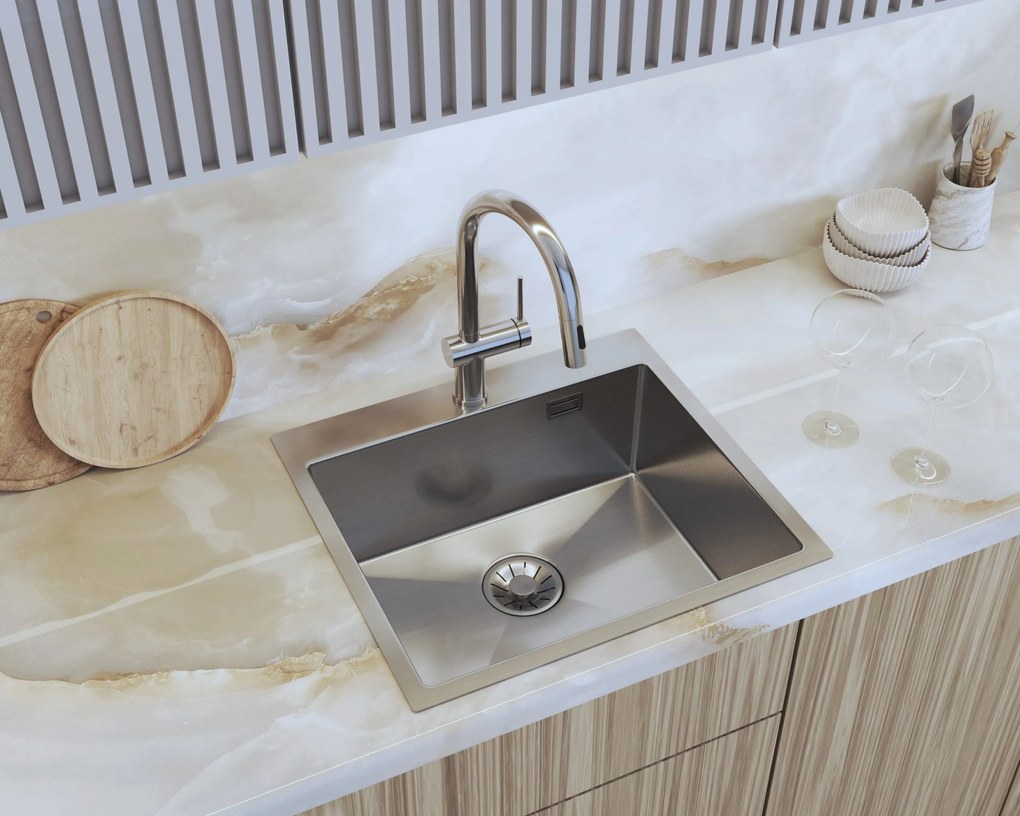 Gamma Gamma, 1-komorový nerezový drez 550x500x210 mm, oceľová, GMA-S5550-CH