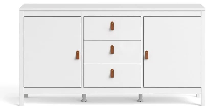 Biela nízka komoda 151x80 cm Madrid – Tvilum