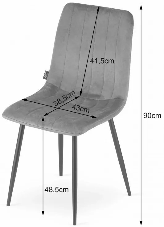Set 2 kresiel LAVA - svetlosivý zamat