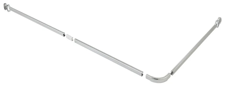 Tyč na sprchový záves v lesklo striebornej farbe Era – Wenko