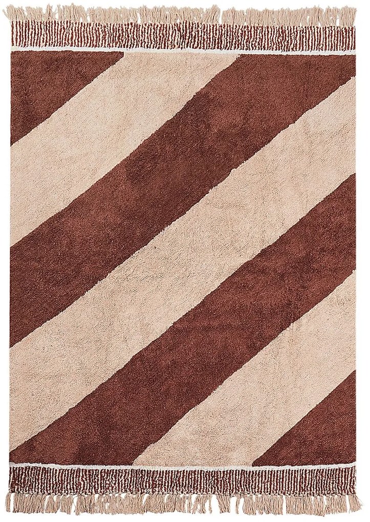 Bavlnený koberec 140 x 200 cm béžová/hnedá XULUF Beliani