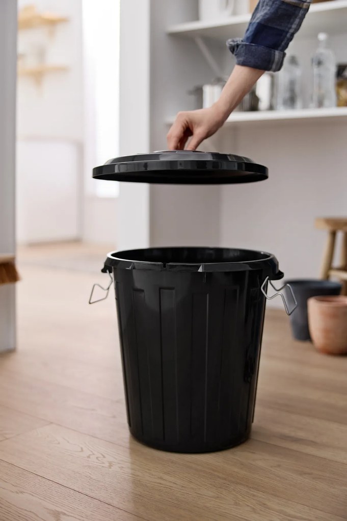 Rotho Odpadkový koš s víkem a kovovými zámky MINI POPELNICE 25l