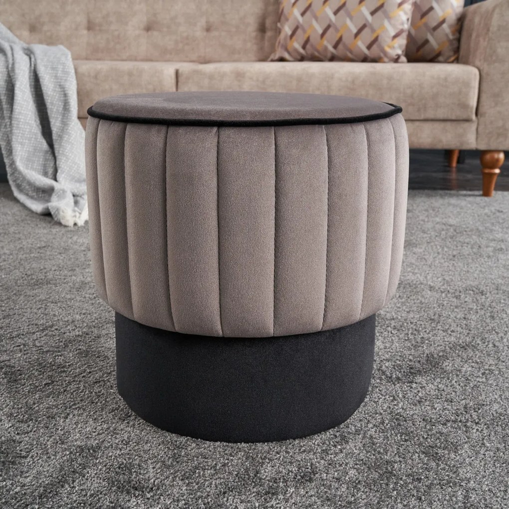 Taburet Rose Puf Grey