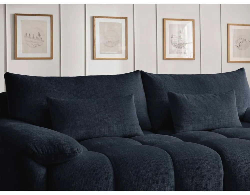 Tmavomodrá ženilková pohovka 264 cm Ivane – Bobochic Paris