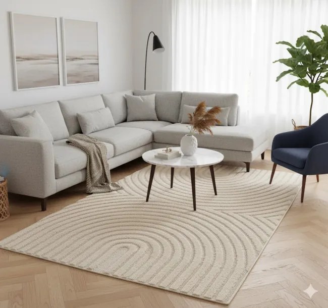 Koberec Modern ART 3D krémový