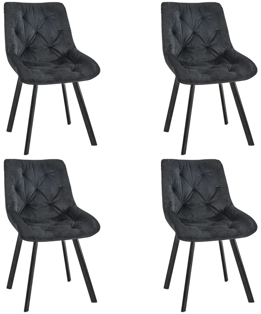 Set 4 ks. jedálenských stoličiek Jardines (čierna). Akcia -18%. Vlastná spoľahlivá doprava až k Vám domov. 1117282