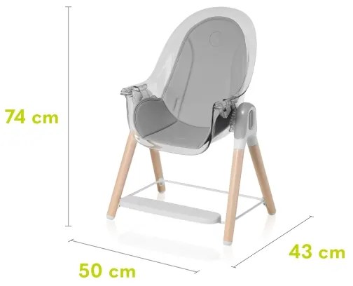 Lionelo - Detská jedálenská stolička MAYA White buk