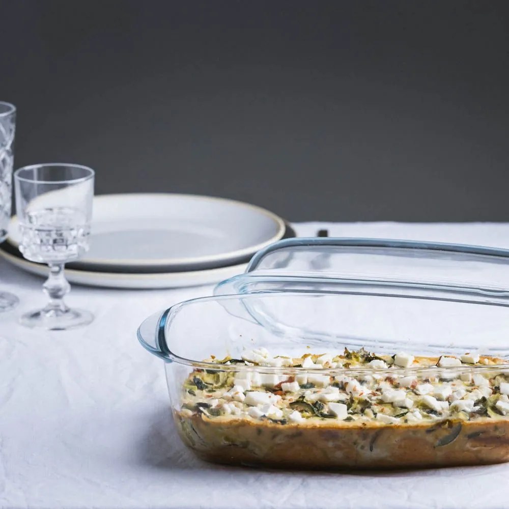 AMBITION Pyrex žiaruvzdorný pekáč s vekom, 4,6 l